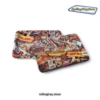 Raw Style Metal Rolling Tray Lid Magnetic Cover 5