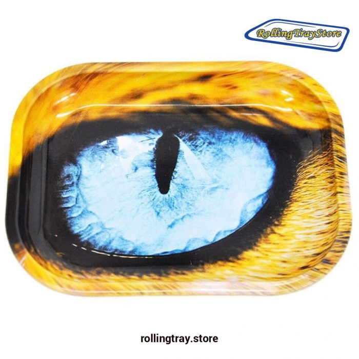 Tiger Eyes Tobacco Rolling Tray - 7Inch