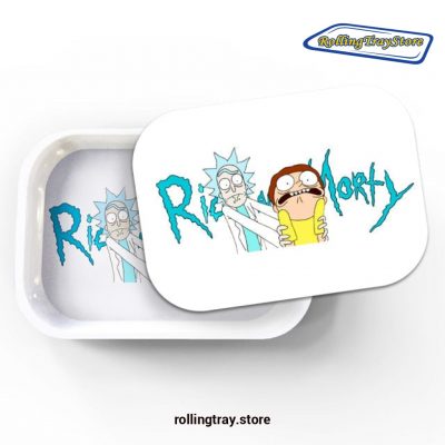 White Rick And Morty Rolling Tray Lid Magnetic Cover